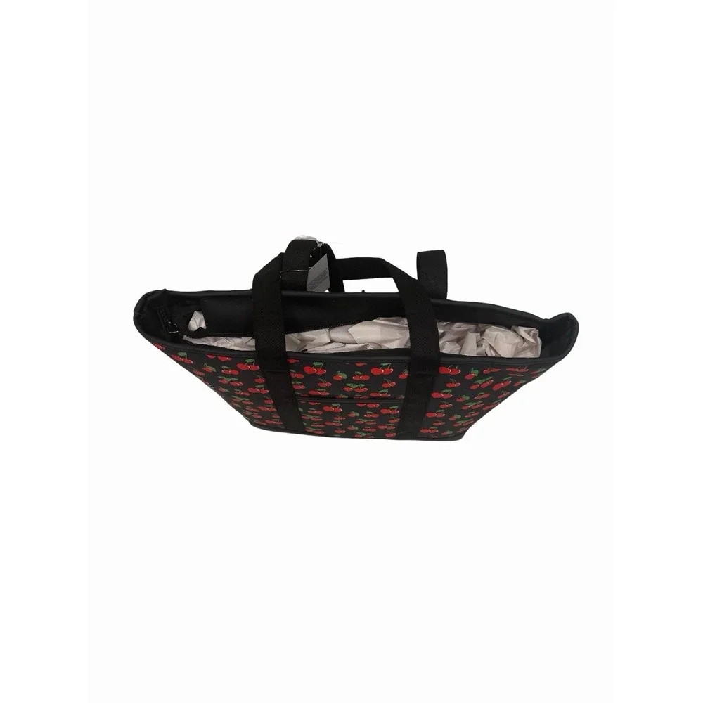BETSEY JOHNSON LUV Betsey Cherry Tote Bag in Black/Red NWT
